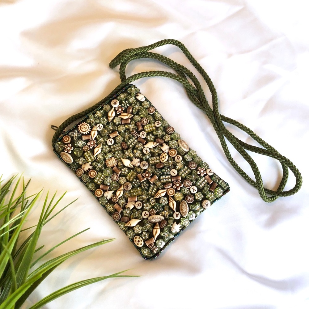 Seashell green wallet size mini purse bag NWOT